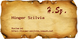 Hinger Szilvia névjegykártya
